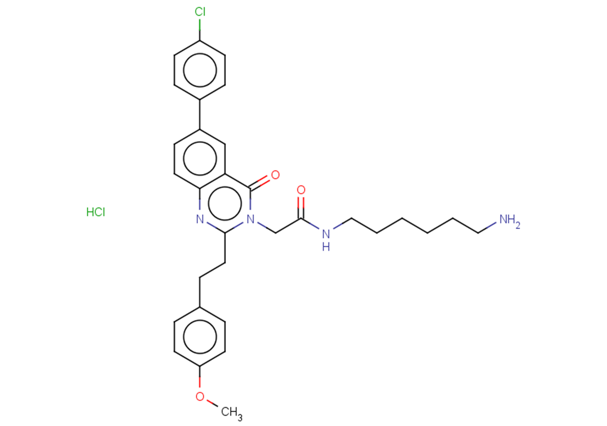 N-(6-aminohexyl)-2-[6-(4-chlorophenyl)-2-[2-(4-methoxyphenyl)ethyl]-4-oxo-3,4-dihydroquinazolin-3-yl]acetamide hydrochloride