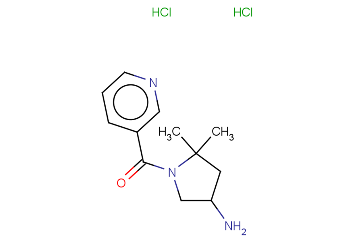 5,5-dimethyl-1-(pyridine-3-carbonyl)pyrrolidin-3-amine dihydrochloride