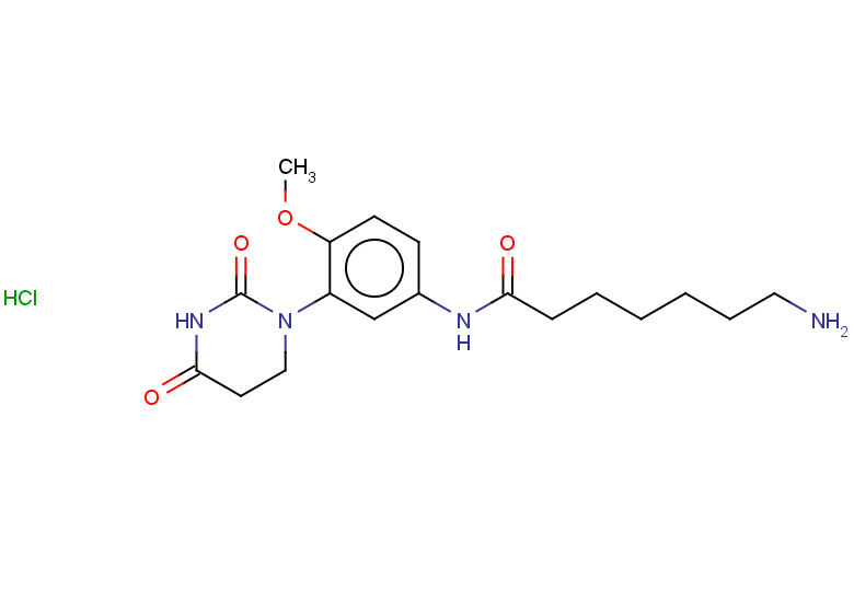 7-amino-N-[3-(2,4-dioxo-1,3-diazinan-1-yl)-4-methoxyphenyl]heptanamide hydrochloride