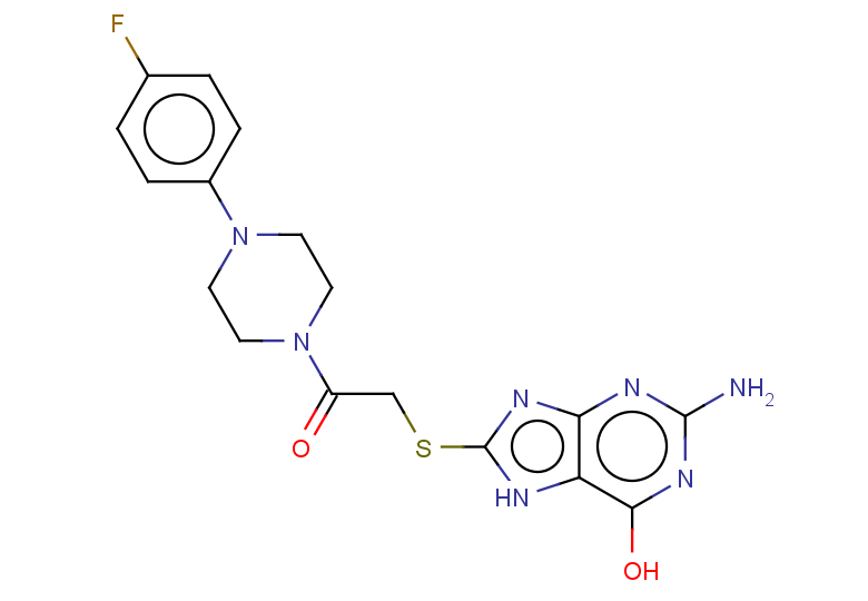 2-[(2-amino-6-hydroxy-7H-purin-8-yl)sulfanyl]-1-[4-(4-fluorophenyl)piperazin-1-yl]ethan-1-one