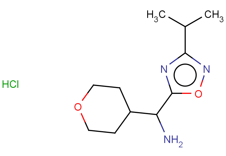oxan-4-yl[3-(propan-2-yl)-1,2,4-oxadiazol-5-yl]methanamine hydrochloride