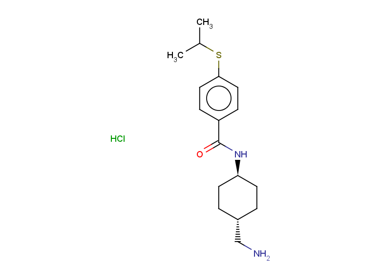 rac-4-(propan-2-ylsulfanyl)-N-[(1r,4r)-4-(aminomethyl)cyclohexyl]benzamide hydrochloride, trans