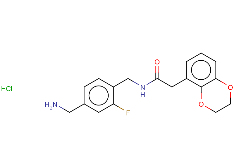 N-{[4-(aminomethyl)-2-fluorophenyl]methyl}-2-(2,3-dihydro-1,4-benzodioxin-5-yl)acetamide hydrochloride