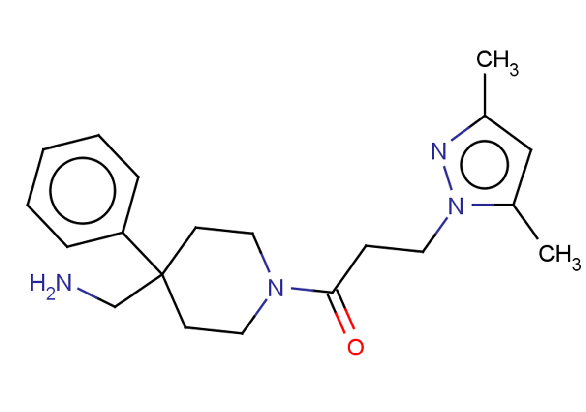 1-[4-(aminomethyl)-4-phenylpiperidin-1-yl]-3-(3,5-dimethyl-1H-pyrazol-1-yl)propan-1-one