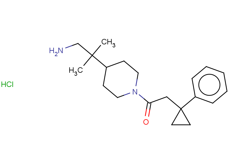 1-[4-(1-amino-2-methylpropan-2-yl)piperidin-1-yl]-2-(1-phenylcyclopropyl)ethan-1-one hydrochloride