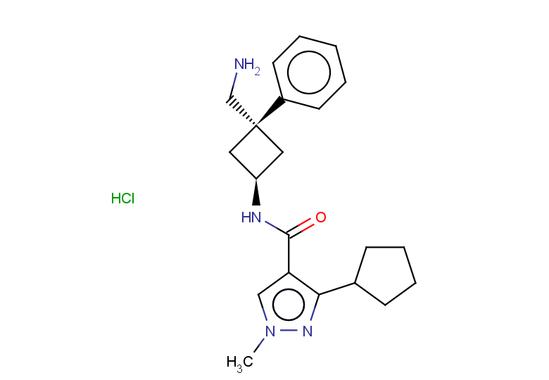 rac-3-cyclopentyl-1-methyl-N-[(1r,3r)-3-(aminomethyl)-3-phenylcyclobutyl]-1H-pyrazole-4-carboxamide hydrochloride