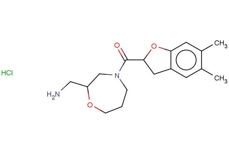 1-[4-(5,6-dimethyl-2,3-dihydro-1-benzofuran-2-carbonyl)-1,4-oxazepan-2-yl]methanamine hydrochloride