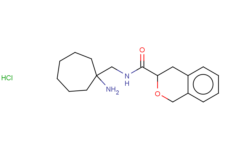N-[(1-aminocycloheptyl)methyl]-3,4-dihydro-1H-2-benzopyran-3-carboxamide hydrochloride
