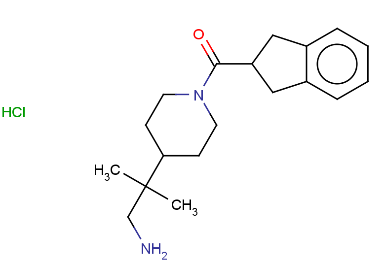 2-[1-(2,3-dihydro-1H-indene-2-carbonyl)piperidin-4-yl]-2-methylpropan-1-amine hydrochloride