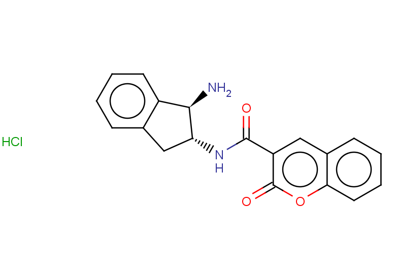 N-[(1R,2R)-1-amino-2,3-dihydro-1H-inden-2-yl]-2-oxo-2H-chromene-3-carboxamide hydrochloride