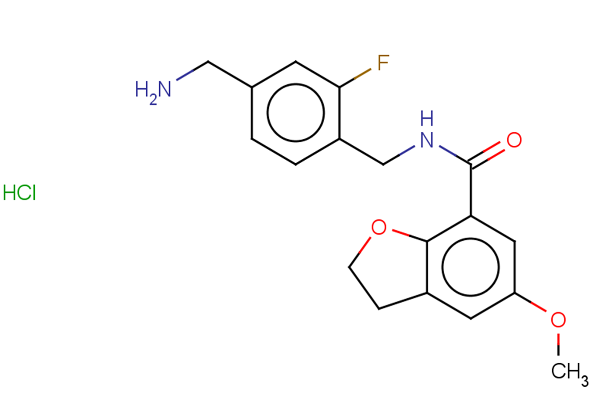 N-{[4-(aminomethyl)-2-fluorophenyl]methyl}-5-methoxy-2,3-dihydro-1-benzofuran-7-carboxamide hydrochloride