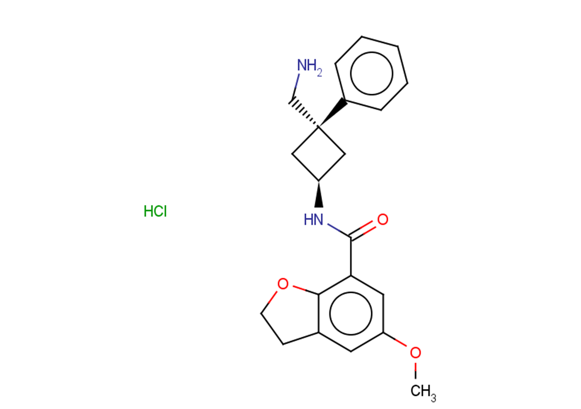 5-methoxy-N-[(1r,3r)-3-(aminomethyl)-3-phenylcyclobutyl]-2,3-dihydro-1-benzofuran-7-carboxamide hydrochloride, cis