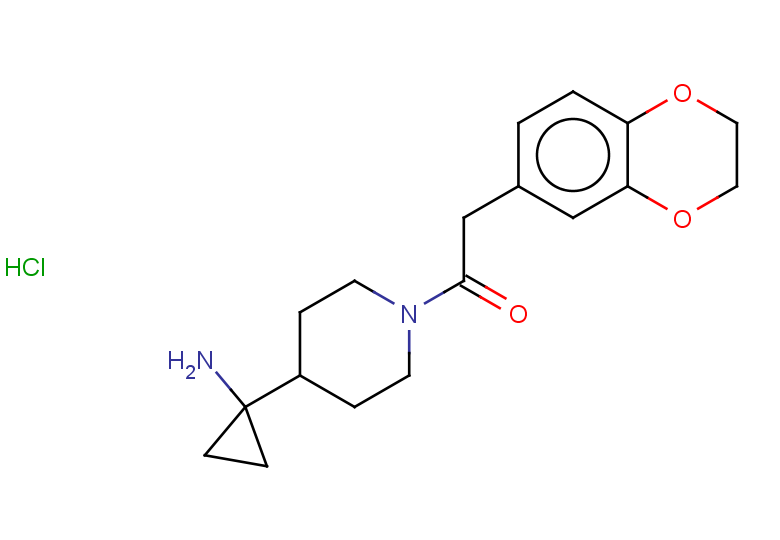 1-[4-(1-aminocyclopropyl)piperidin-1-yl]-2-(2,3-dihydro-1,4-benzodioxin-6-yl)ethan-1-one hydrochloride
