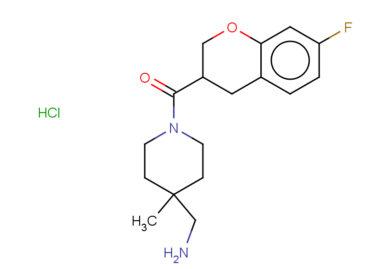 1-[1-(7-fluoro-3,4-dihydro-2H-1-benzopyran-3-carbonyl)-4-methylpiperidin-4-yl]methanamine hydrochloride
