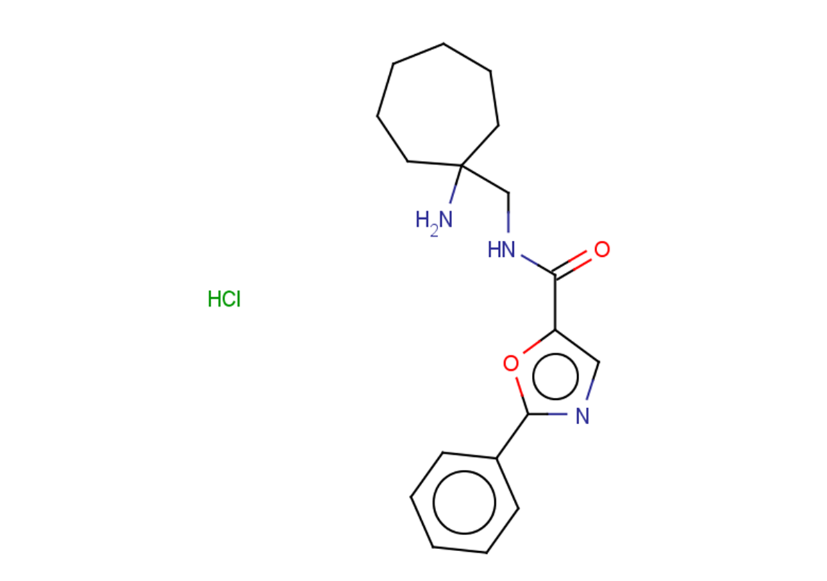 N-[(1-aminocycloheptyl)methyl]-2-phenyl-1,3-oxazole-5-carboxamide hydrochloride