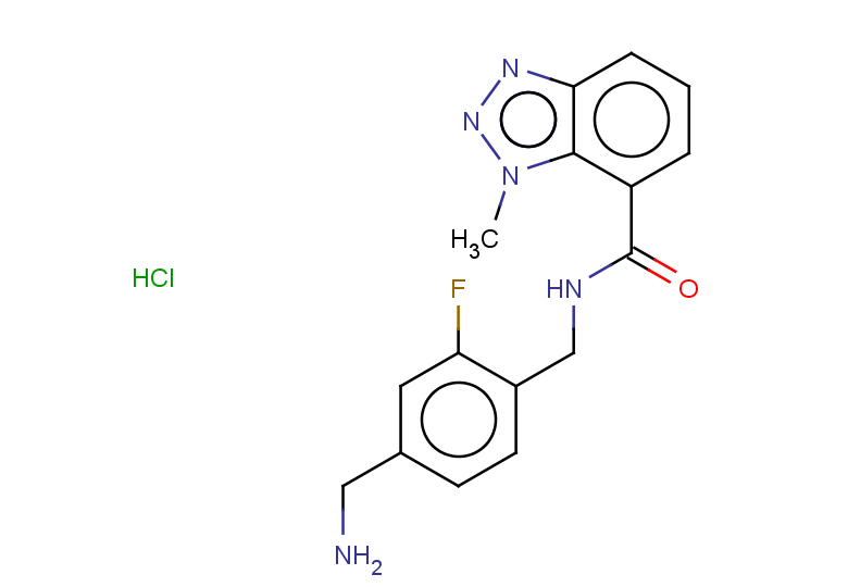 N-{[4-(aminomethyl)-2-fluorophenyl]methyl}-1-methyl-1H-1,2,3-benzotriazole-7-carboxamide hydrochloride