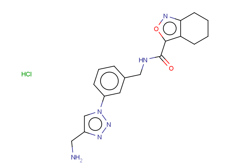 N-({3-[4-(aminomethyl)-1H-1,2,3-triazol-1-yl]phenyl}methyl)-4,5,6,7-tetrahydro-2,1-benzoxazole-3-carboxamide hydrochloride