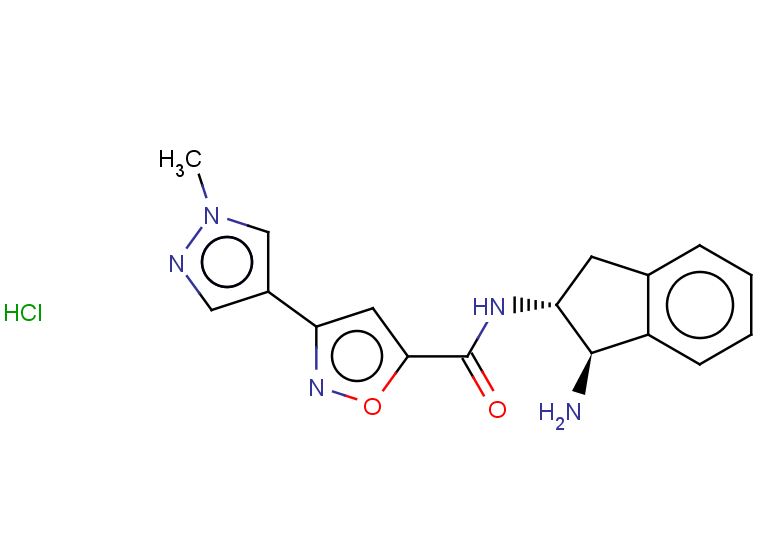 N-[(1R,2R)-1-amino-2,3-dihydro-1H-inden-2-yl]-3-(1-methyl-1H-pyrazol-4-yl)-1,2-oxazole-5-carboxamide hydrochloride