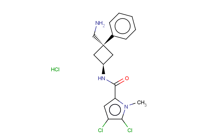 4,5-dichloro-1-methyl-N-[(1r,3r)-3-(aminomethyl)-3-phenylcyclobutyl]-1H-pyrrole-2-carboxamide hydrochloride