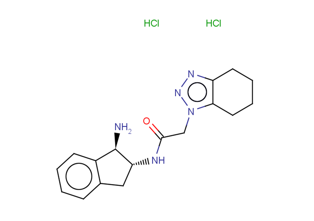 N-[(1R,2R)-1-amino-2,3-dihydro-1H-inden-2-yl]-2-(4,5,6,7-tetrahydro-1H-1,2,3-benzotriazol-1-yl)acetamide dihydrochloride