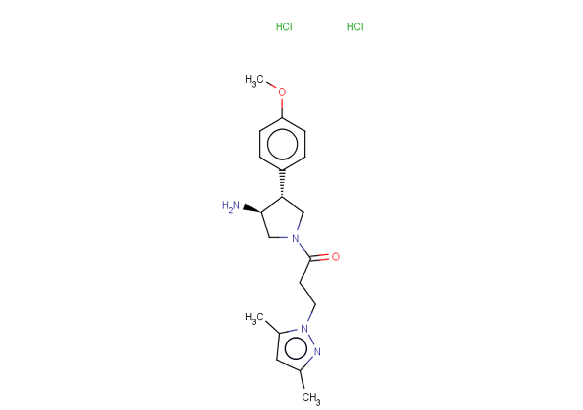 rac-1-[(3R,4S)-3-amino-4-(4-methoxyphenyl)pyrrolidin-1-yl]-3-(3,5-dimethyl-1H-pyrazol-1-yl)propan-1-one dihydrochloride, trans