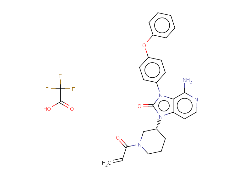 4-amino-3-(4-phenoxyphenyl)-1-[(3R)-1-(prop-2-enoyl)piperidin-3-yl]-1H,2H,3H-imidazo[4,5-c]pyridin-2-one trifluoroacetate