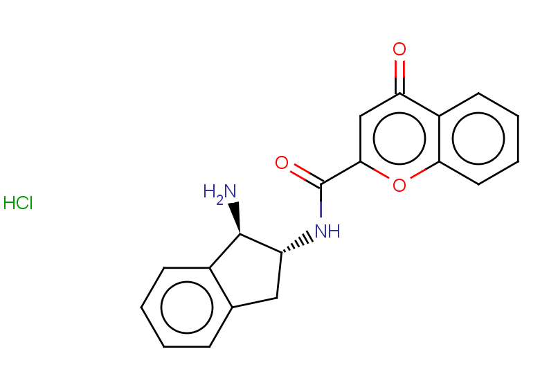 N-[(1R,2R)-1-amino-2,3-dihydro-1H-inden-2-yl]-4-oxo-4H-chromene-2-carboxamide hydrochloride