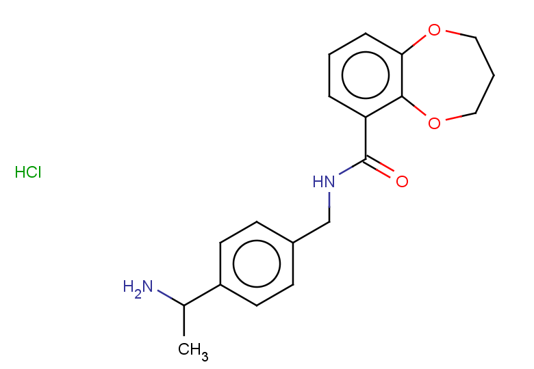 N-{[4-(1-aminoethyl)phenyl]methyl}-3,4-dihydro-2H-1,5-benzodioxepine-6-carboxamide hydrochloride
