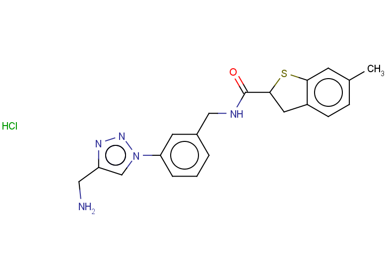 N-({3-[4-(aminomethyl)-1H-1,2,3-triazol-1-yl]phenyl}methyl)-6-methyl-2,3-dihydro-1-benzothiophene-2-carboxamide hydrochloride
