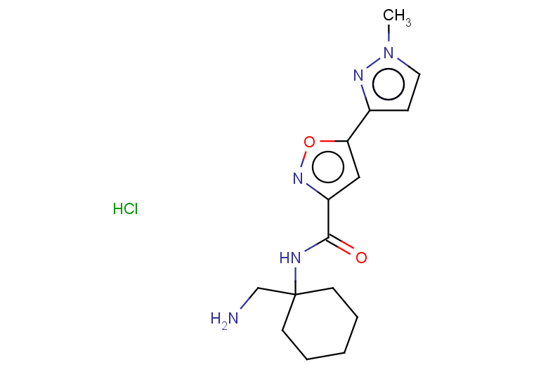 N-[1-(aminomethyl)cyclohexyl]-5-(1-methyl-1H-pyrazol-3-yl)-1,2-oxazole-3-carboxamide hydrochloride