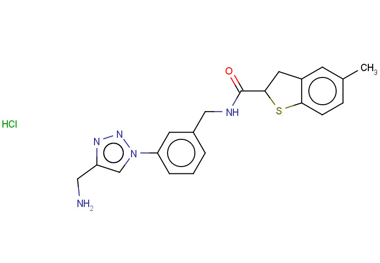 N-({3-[4-(aminomethyl)-1H-1,2,3-triazol-1-yl]phenyl}methyl)-5-methyl-2,3-dihydro-1-benzothiophene-2-carboxamide hydrochloride