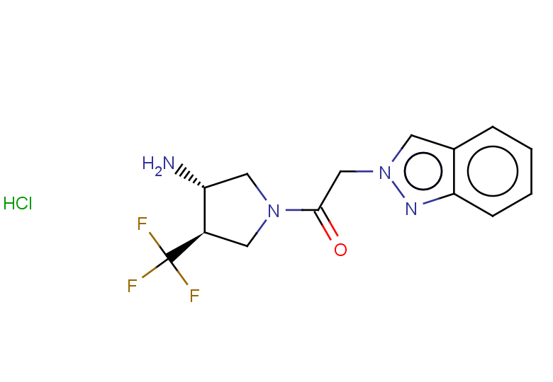 rac-1-[(3R,4S)-3-amino-4-(trifluoromethyl)pyrrolidin-1-yl]-2-(2H-indazol-2-yl)ethan-1-one hydrochloride, trans