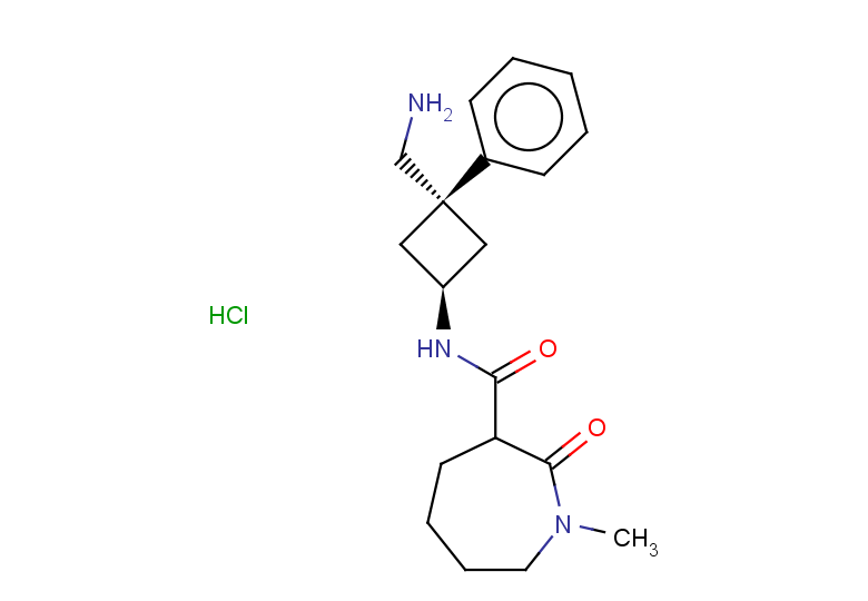 1-methyl-2-oxo-N-[(1r,3r)-3-(aminomethyl)-3-phenylcyclobutyl]azepane-3-carboxamide hydrochloride, cis