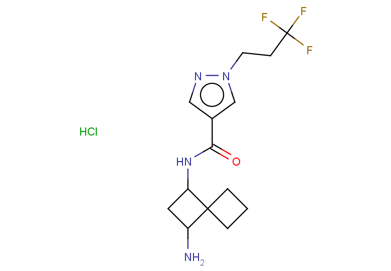 N-{3-aminospiro[3.3]heptan-1-yl}-1-(3,3,3-trifluoropropyl)-1H-pyrazole-4-carboxamide hydrochloride