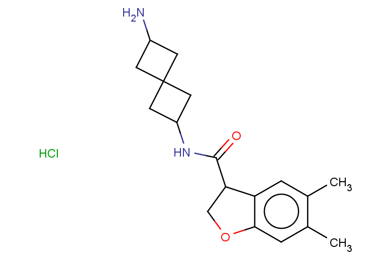 N-{6-aminospiro[3.3]heptan-2-yl}-5,6-dimethyl-2,3-dihydro-1-benzofuran-3-carboxamide hydrochloride
