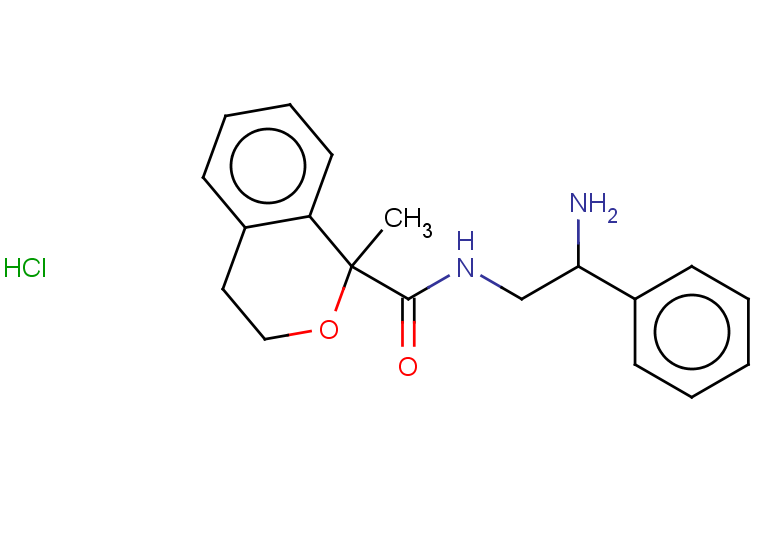 N-(2-amino-2-phenylethyl)-1-methyl-3,4-dihydro-1H-2-benzopyran-1-carboxamide hydrochloride
