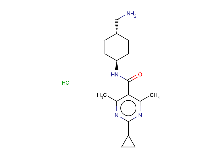 rac-2-cyclopropyl-4,6-dimethyl-N-[(1r,4r)-4-(aminomethyl)cyclohexyl]pyrimidine-5-carboxamide hydrochloride, trans
