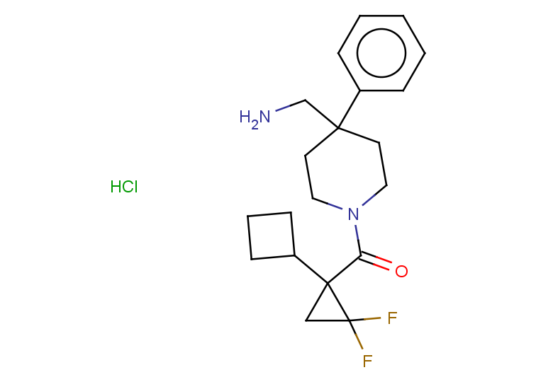 1-[1-(1-cyclobutyl-2,2-difluorocyclopropanecarbonyl)-4-phenylpiperidin-4-yl]methanamine hydrochloride