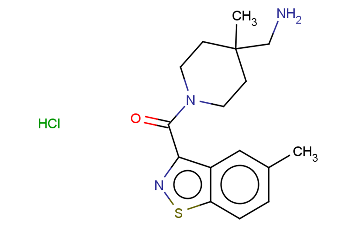 1-[4-methyl-1-(5-methyl-1,2-benzothiazole-3-carbonyl)piperidin-4-yl]methanamine hydrochloride