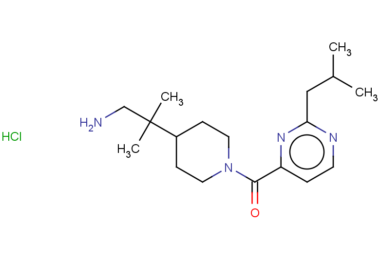 2-methyl-2-{1-[2-(2-methylpropyl)pyrimidine-4-carbonyl]piperidin-4-yl}propan-1-amine hydrochloride