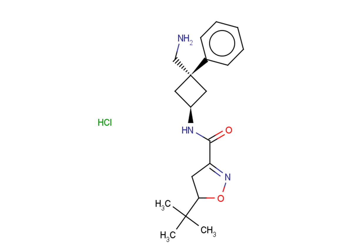 5-tert-butyl-N-[(1r,3r)-3-(aminomethyl)-3-phenylcyclobutyl]-4,5-dihydro-1,2-oxazole-3-carboxamide hydrochloride, cis
