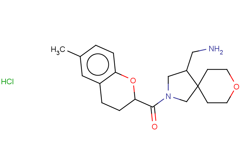 1-[2-(6-methyl-3,4-dihydro-2H-1-benzopyran-2-carbonyl)-8-oxa-2-azaspiro[4.5]decan-4-yl]methanamine hydrochloride