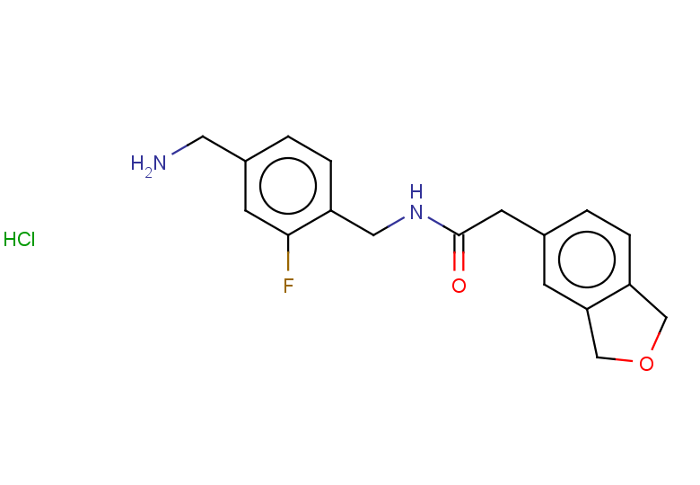 N-{[4-(aminomethyl)-2-fluorophenyl]methyl}-2-(1,3-dihydro-2-benzofuran-5-yl)acetamide hydrochloride