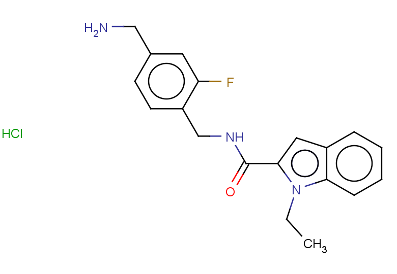N-{[4-(aminomethyl)-2-fluorophenyl]methyl}-1-ethyl-1H-indole-2-carboxamide hydrochloride