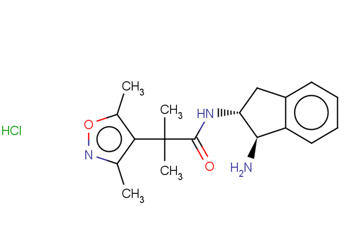 N-[(1R,2R)-1-amino-2,3-dihydro-1H-inden-2-yl]-2-(3,5-dimethyl-1,2-oxazol-4-yl)-2-methylpropanamide hydrochloride