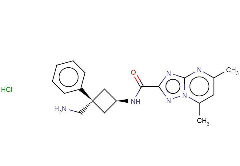 rac-5,7-dimethyl-N-[(1r,3r)-3-(aminomethyl)-3-phenylcyclobutyl]-[1,2,4]triazolo[1,5-a]pyrimidine-2-carboxamide hydrochloride, cis