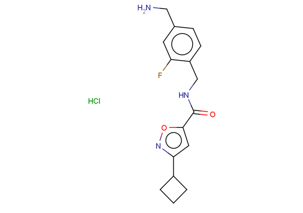N-{[4-(aminomethyl)-2-fluorophenyl]methyl}-3-cyclobutyl-1,2-oxazole-5-carboxamide hydrochloride