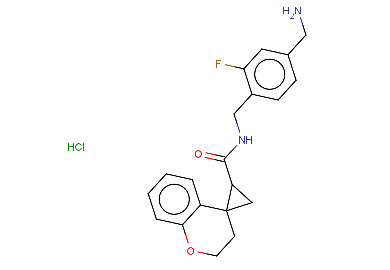 N-{[4-(aminomethyl)-2-fluorophenyl]methyl}-2,3-dihydrospiro[1-benzopyran-4,1'-cyclopropane]-3'-carboxamide hydrochloride
