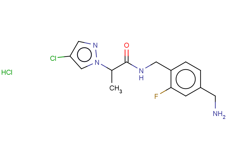 N-{[4-(aminomethyl)-2-fluorophenyl]methyl}-2-(4-chloro-1H-pyrazol-1-yl)propanamide hydrochloride