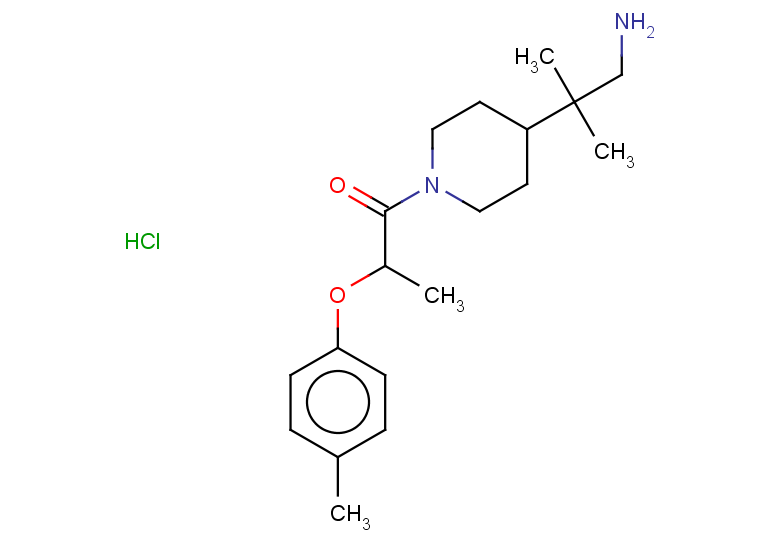 1-[4-(1-amino-2-methylpropan-2-yl)piperidin-1-yl]-2-(4-methylphenoxy)propan-1-one hydrochloride